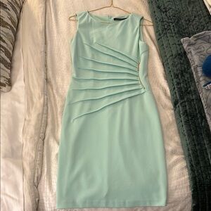 Ivanka Trump Green Ruched Sheath Midi Dress